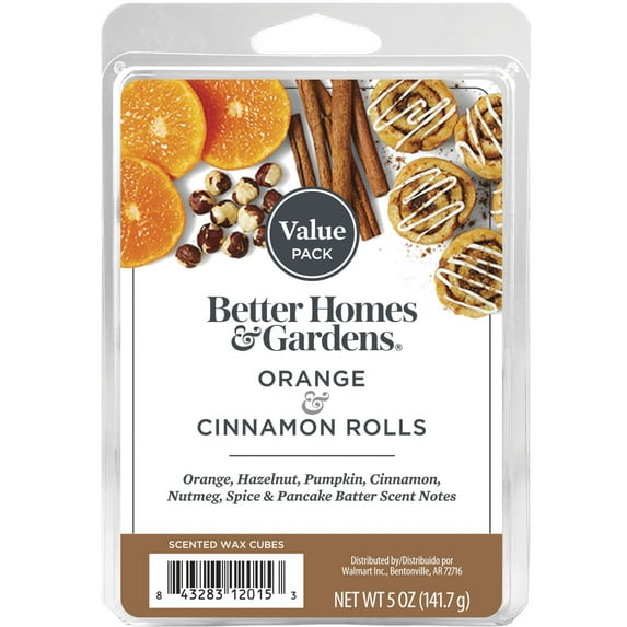 Orange Cinnamon Rolls Scented Wax Melts, Better Homes & Gardens, 5 oz (Value Size)