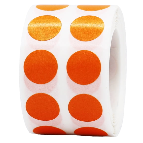 Orange Circle Dot Stickers | 0.5" Inch Round | 1,000 Pack