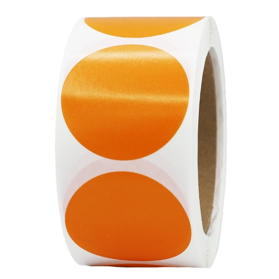Orange Circle Stickers | 2" Inches Round | 500 Pack