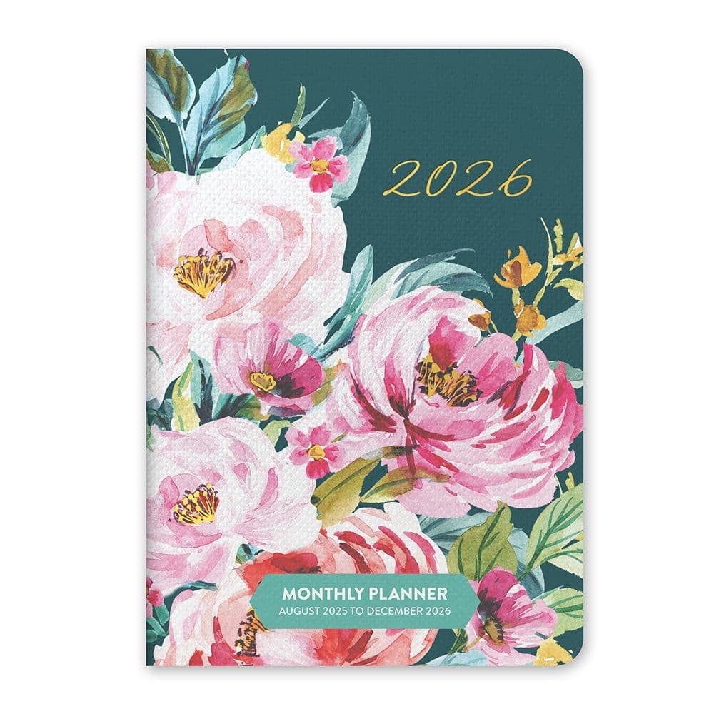 Orange Circle Studio Corporation, Bella Flora Month Pocket 2026 Planner, 4.5'' X 6.5'', 12-Month Calendar with Perfect Binding
