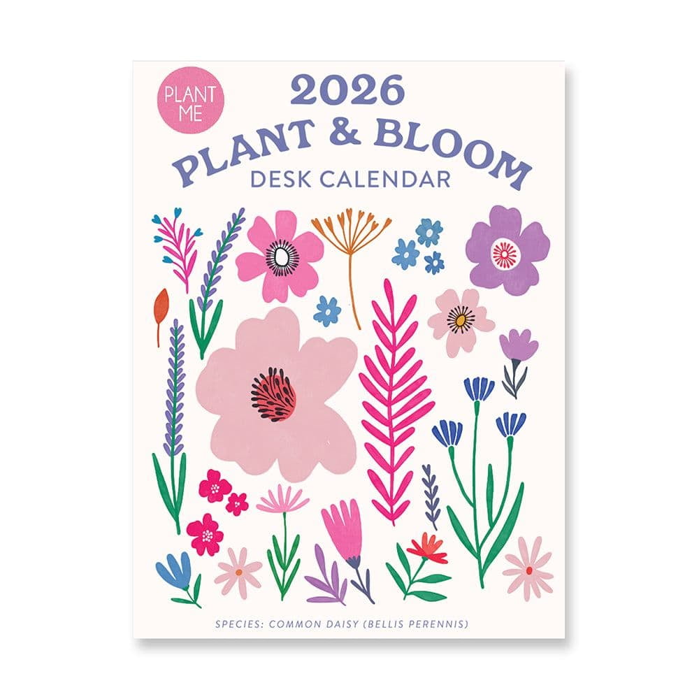 Orange Circle Studio Corporation, Botanical Bliss Plant and Bloom 2026 Desk Calendar, 4.1'' X 5.6'', 12-Month Calendar with Stapled Binding