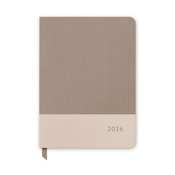 Orange Circle Studio Corporation, Desert Taupe Textured 2026 Planner, 7'' X 9.4'', Weekly Calendar with Spiral Binding