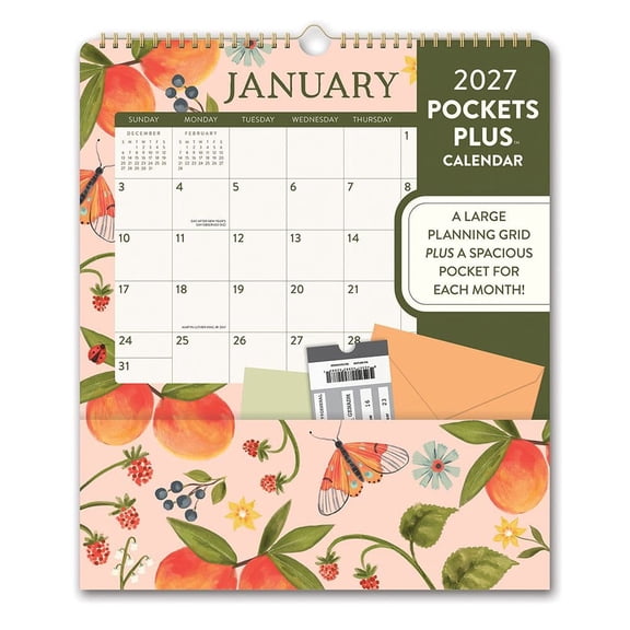 Orange Circle Studio Corporation, Fruit and Flora Pockets Plus 2027 Wall Calendar
