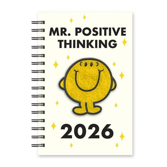 Orange Circle Studio Corporation, Mr Positive Thinking Chenille 2026 Planner, 5.75'' X 8.75'', Weekly Calendar with Spiral Binding