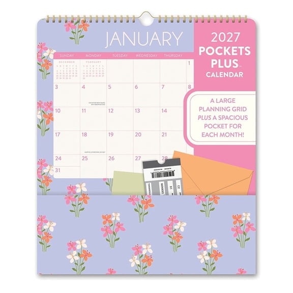 Orange Circle Studio Corporation, Secret Garden Pockets Plus 2027 Wall Calendar