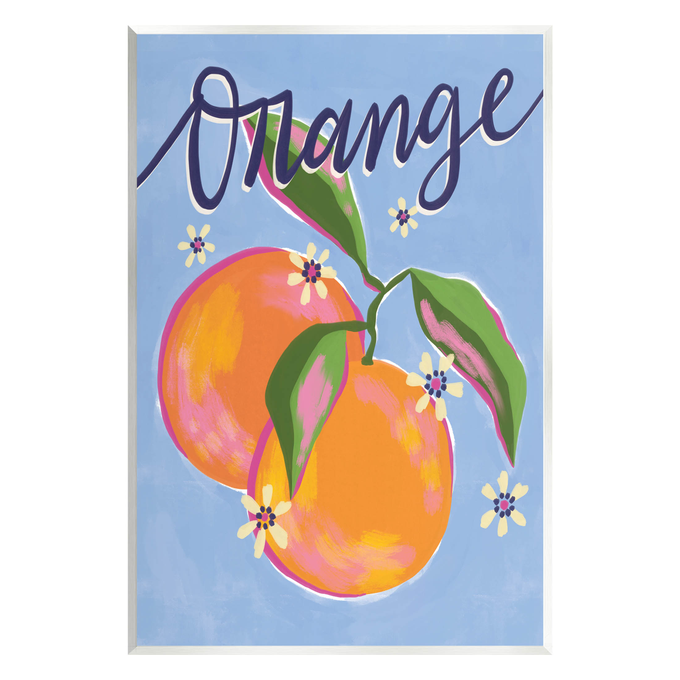 Orange Citrus Fruits Floral Pattern Food & Beverage Graphic Art Unframed Art Print Wall Art