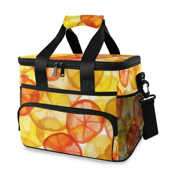 Orange Citrus Patternww Insulated Lunch Bag 15L Cooler Box for Women Men Work Camping Beach Travel