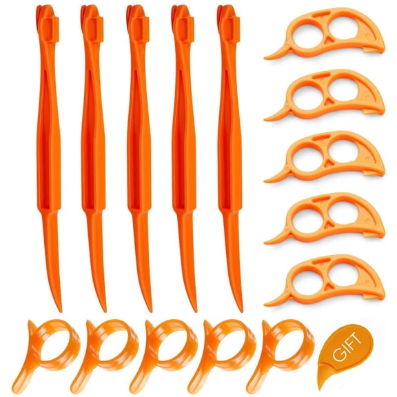 Orange Citrus Peelers, Set of 6 Plastic Easy Slicer Cutter Peeler Remover Opener Kitchen Accessories Knife Cooking Tool Kitchen Gadgets (Set B)