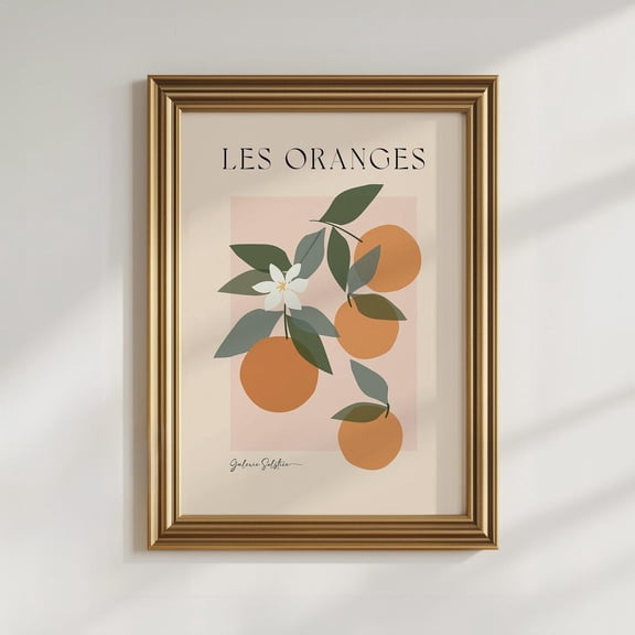 Orange Citrus Poster Modern Kitchen Wall Art Botanical Fruit Print, Unframed Canvas 8x10in