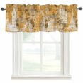 thumbnail image 1 of Orange City Valances for Windows Retro Modern Abstract Orange Architecture Rod Pocket Curtain Valance Window Treatment Short Curtains for Kitchen Living Room, 54"x18", 1 of 9