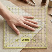 Orange Clear Plastic Ruler with Patchwork Grid Lines Measuring Tool for Sewing Quilt Design and Precise Formwork Layout