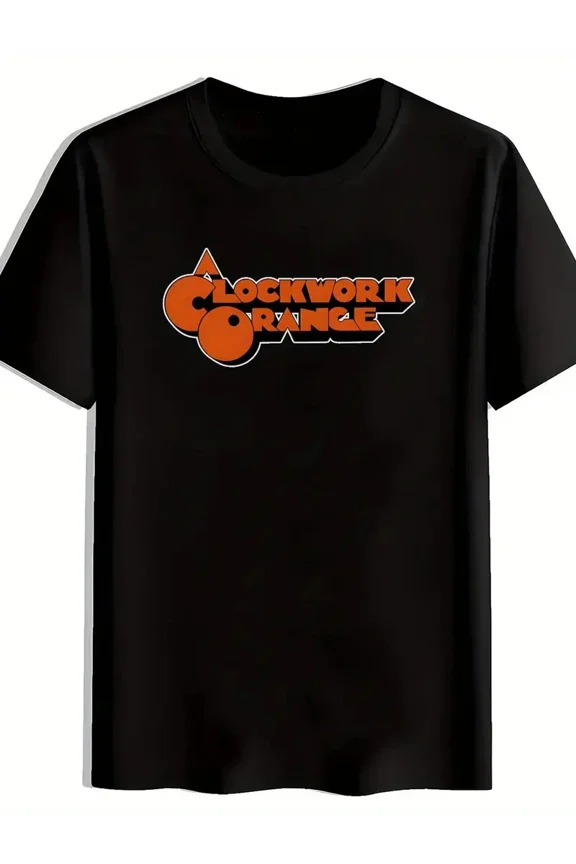 Orange Clockwork Inspired Black Casual Vintage Graphic Unisex T-Shirt up to size 5XL