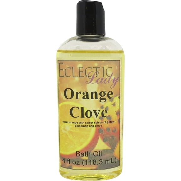 Orange Clove Bath Oil - Scented Body Oil - Relaxing & Moisturizing Bathing Oil - Fragrance Body Oil For Dry & Rough Sensitive Skin - 4 oz