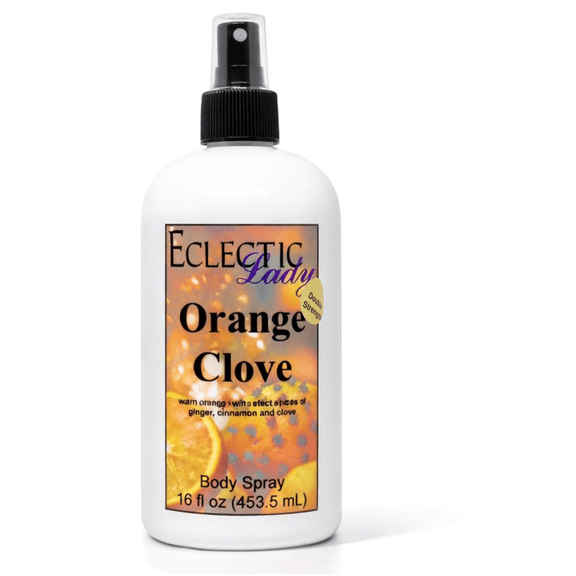 Orange Clove Body Spray, Eclectic Lady, Hydrating Mist, Unisex (Double Strength), 16 oz