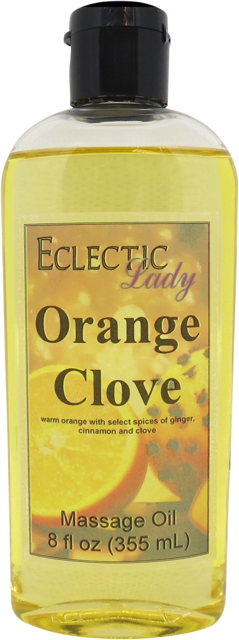Orange Clove Massage Oil by Eclectic Lady, 8 oz, Sweet Almond Oil and Jojoba Oil