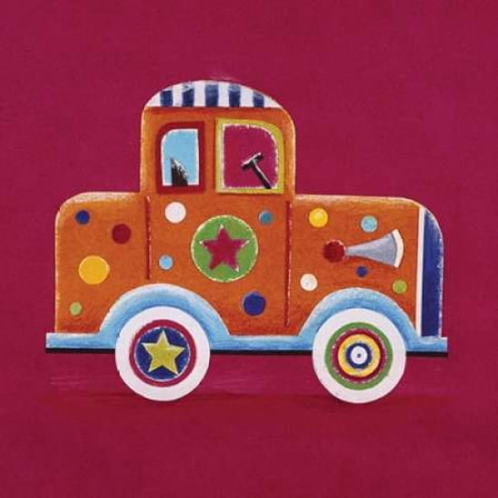 Orange Clown Car Canvas Art - Simon Hart (24 x 24)