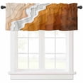 thumbnail image 1 of Orange Coastal Beach Valances for Windows Farmhouse Kitchen Curtains Valances Rod Pocket Valance Curtains for Kitchen Windows Rustic Abstract Sea Waves Striped Window Valances for Bathroom 60"x18", 1 of 6