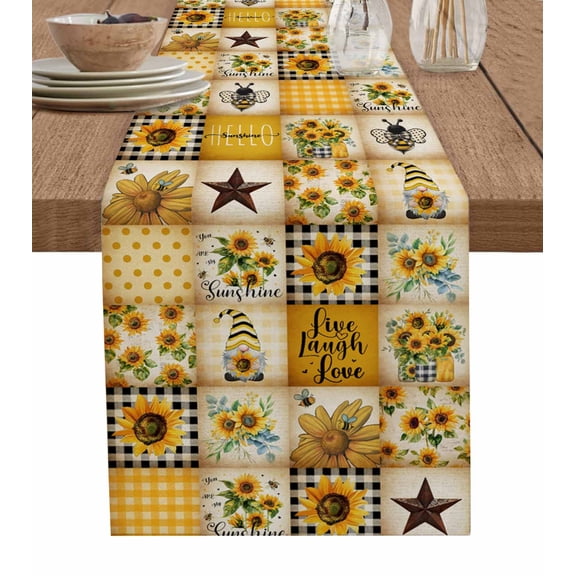 Orange Coastal Burlap Cotton Table Runner 14x72 Inches Long, Turtle Nautical Anchor Octopus Starfish Farmhouse Table Runners, Outdoor Dining Tablecloths Decor for Baby Shower/Party/Wedding