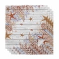 thumbnail image 1 of Orange Coastal Cloth Napkins, Beach Nautical Coral Starfish Vintage Washable and Reusable Dinner Napkins Set of 4, Table Napkin for Kitchen Party Birthday Wedding Hotel Housewarming 20"x20", 1 of 9