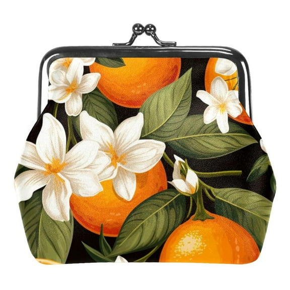 Orange Coin Purses Mini Wallets Vintage Pouch Bags for Gift