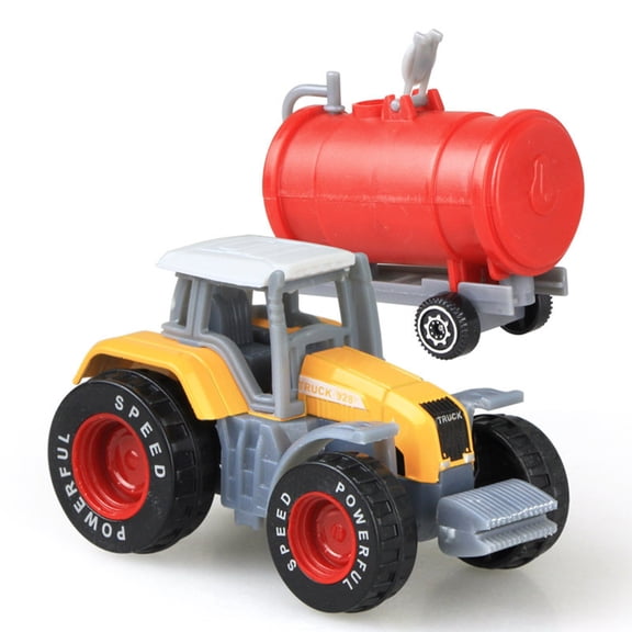 Orange Collectible Friction Powered Farmers Tractor Toy For Children Plastic Early Educational Vehicle