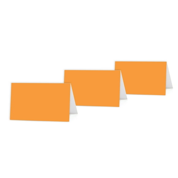 Orange Color Blank Table Tent Printable Place Cards, 20-Pack