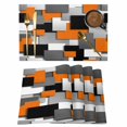 thumbnail image 1 of Orange Color Block Geometric Placemats Set of 6,Wipeable Washable Table Mats for Dining Tables, Abstract Gradient Art Place Mats for Kitchen Event Party Tabletop Decor, 1 of 9