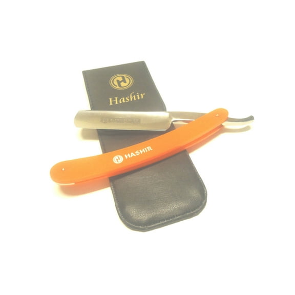 Orange Color Professional Quality Classic Solid Straight Razor + Case