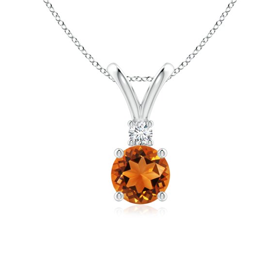 Orange Color Solitaire Pendant with Zircon - Stylish Jewelry