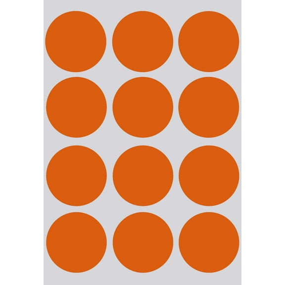 Orange Color Sticker Sheets 1.5 inch (38 mm) Round Color-Coding Labels - 1296 Pack by Royal Green