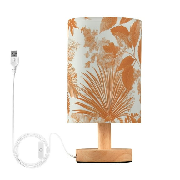 Orange Colored Pineapple Leaves Floral Tropical Table Lamp with USB Port LED Warm Light Lamp Night Light Home Decor