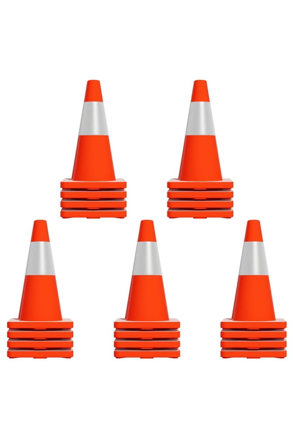 Orange Construction Cones, 18-Inch Height, Stackable Design, 360 Visible, Traffic Safety Cones, Outdoor Events, Parking Lots, Construction Sites(20PCS)