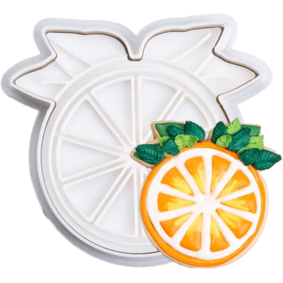 Orange Cookie Cutters Fruit Summer Baking with Plunger Stamps Holiday PLA Baking Accessories Cutter Molds Gifts Decorative Party 3.5" Kitchen Cake Supplies