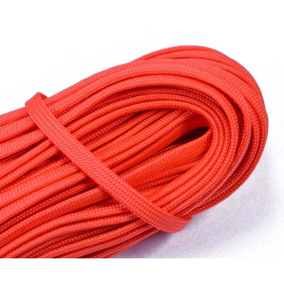 Orange Coreless / Flat 550 Paracord - 100 Foot Bundle