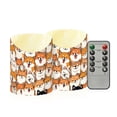thumbnail image 1 of Orange Corgi Pattern Flameless Candles 2 PCS with Remote Realistic Moving Flame LED Tapered Pillar Set for Home Decor, 1 of 7