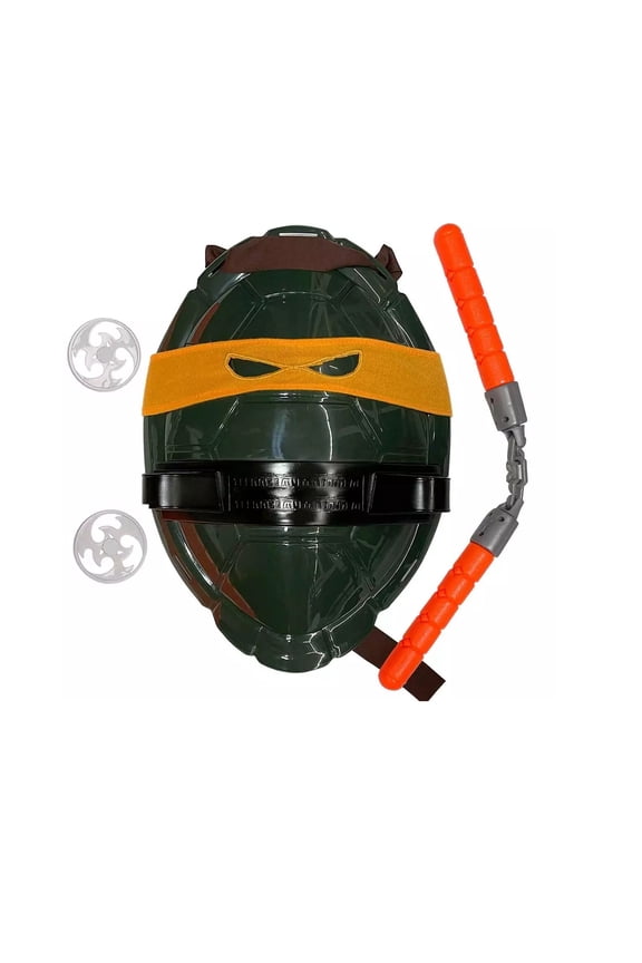Orange Cosplay Costume Set for Kids Boys and Girls Inspired by Ninja Turtle Superheroes, Including Accessories