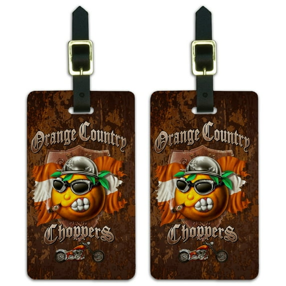 Orange Country Choppers Motorcycle Biker Club Luggage ID Tags Suitcase Carry-On Cards - Set of 2