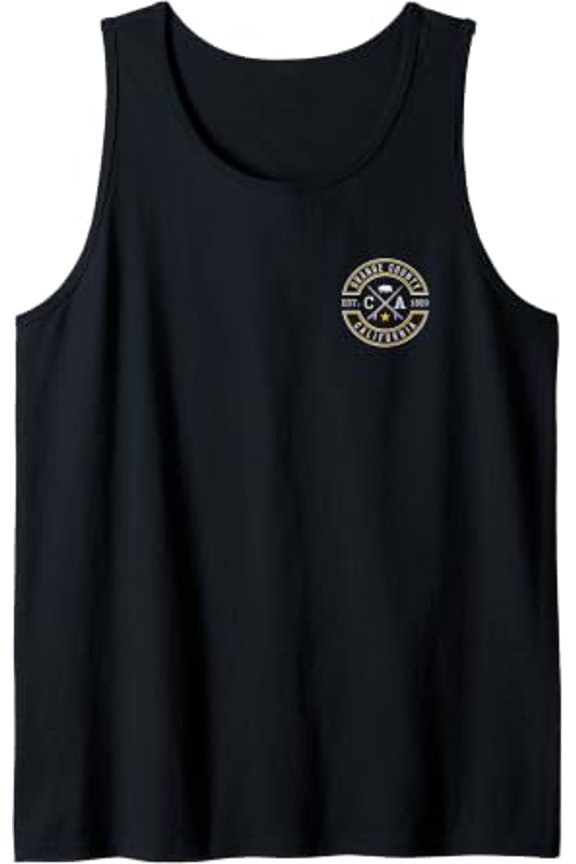 Orange County California Ca Retro Surfer Beach Front And Back Tank Top Size S-3XL
