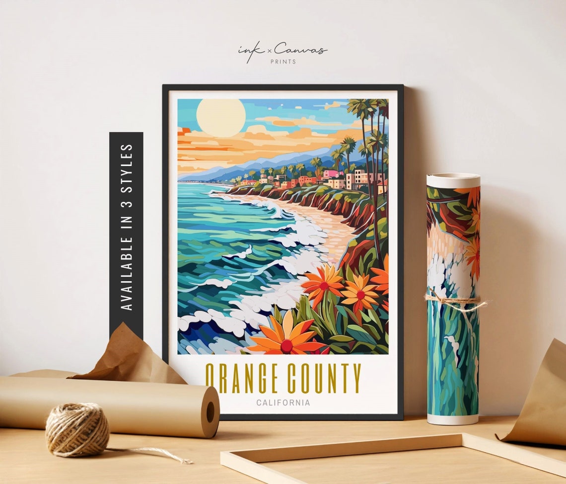 Orange County California Travel Poster Orange County Ca Poster Socal ...