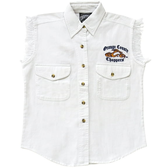 Orange County Choppers - Logo White Denim Juniors Shirt