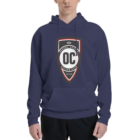 Orange County Sc Men Fleece Hoodie Casual Pullover Sweatshirt With Kangaroo Pocket