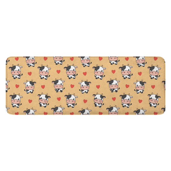 Orange Cow Heart Pattern Kitchen Rug Mat,Kitchen Runner Rugs Non Skid Washable,Decorative Kitchen Floor Mats for Kitchen,Sink,Laundry,17"x47.2"