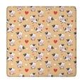 thumbnail image 1 of Orange Cow Heart Pattern Square Fitted Tablecloth with Elastic Edge,Square Table Cover,Washable Elastic Table Cover for Home Kitchen Party Decor 34"x34", 1 of 6