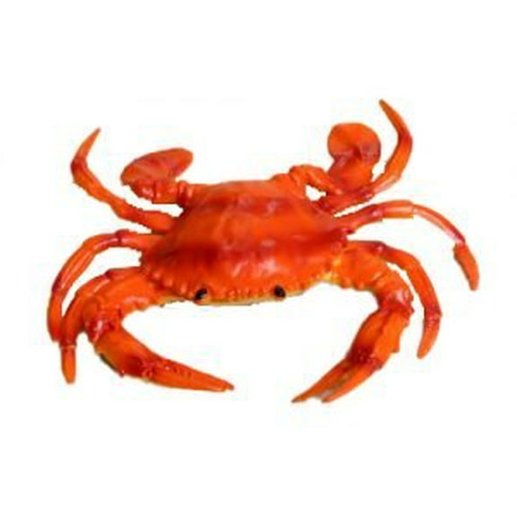 Orange Crab With Maroon Stripes Hollow Soft Plastic 5 12Inches Wide Across Legs F3481 B125