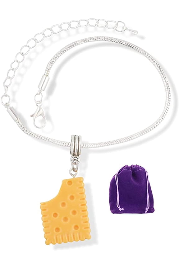 Orange Cracker Rectangle with Bite Bracelet
