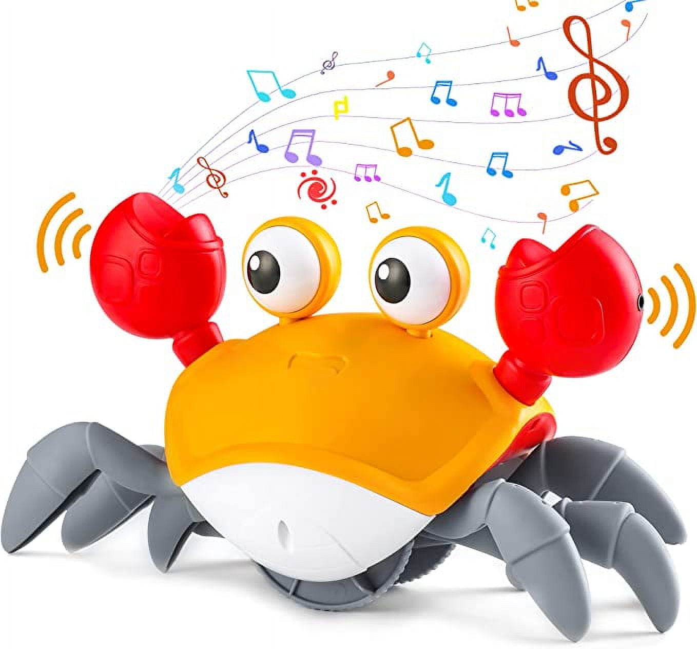 Orange Crawling Crab Toys with Light Up, Interactive Musical Toy with