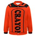thumbnail image 1 of Orange Crayon Costume Baseball Jersey Fashion Ribbed Sleeve Man Women's Jacket Motion Tops XXS-6XL, 1 of 7