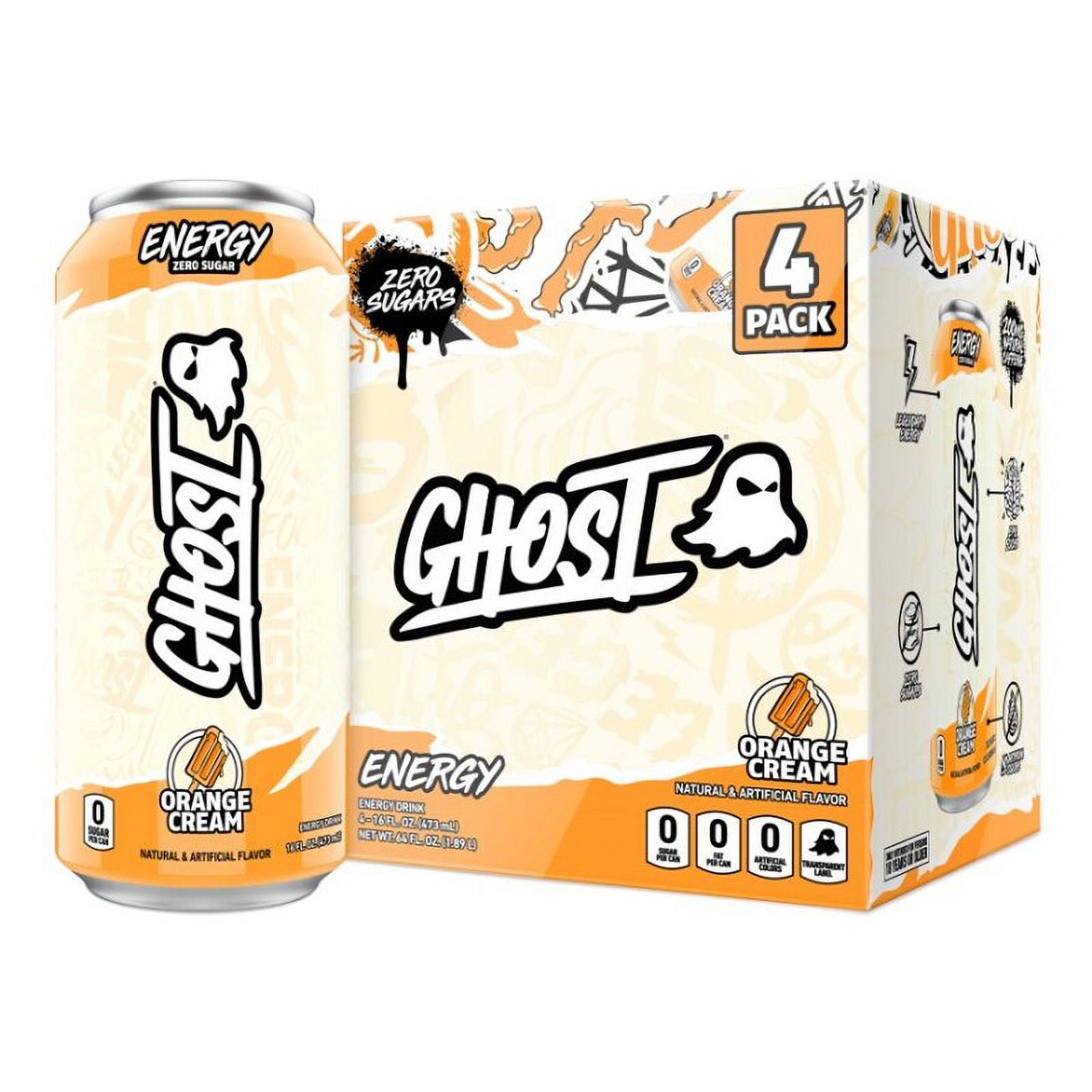 Orange Cream Energy Drink, Zero Sugars, 16 fl oz, 4 Pack Cans
