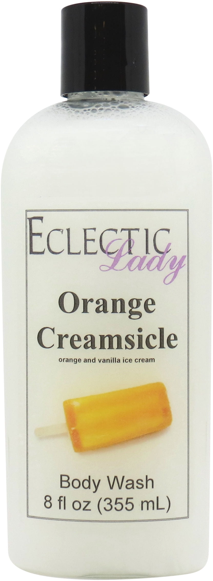 Orange Creamsicle Body Wash by Eclectic Lady, Liquid Shower Gel for Women and Men, 8 Ounces