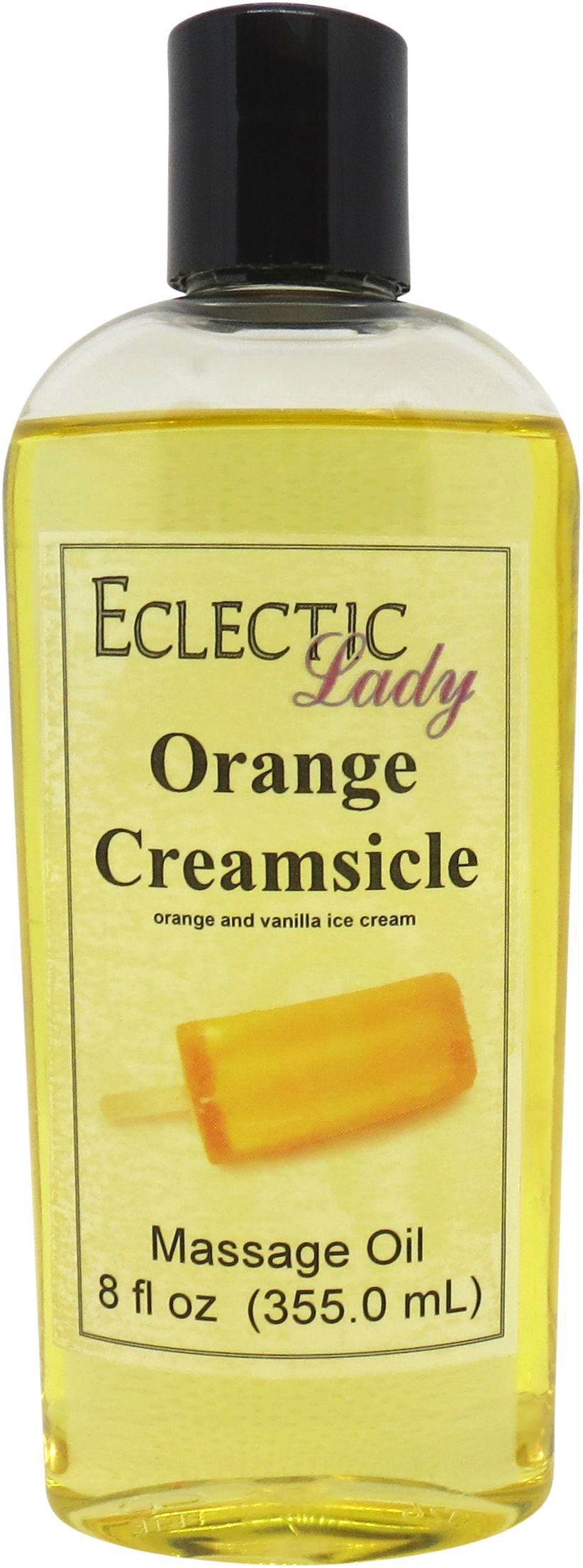 Orange Creamsicle Massage Oil by Eclectic Lady, 8 oz, Sweet Almond Oil and Jojoba Oil